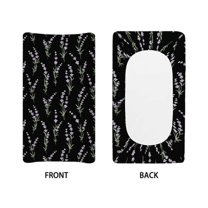 Lavender Flowers Pattern Print Changing Pad Cover