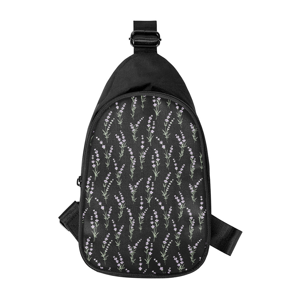 Lavender Flowers Pattern Print Chest Bag