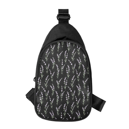 Lavender Flowers Pattern Print Chest Bag