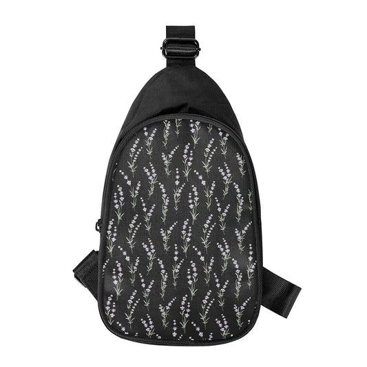Lavender Flowers Pattern Print Chest Bag