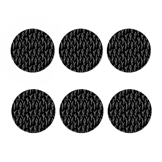 Lavender Flowers Pattern Print Coaster Set