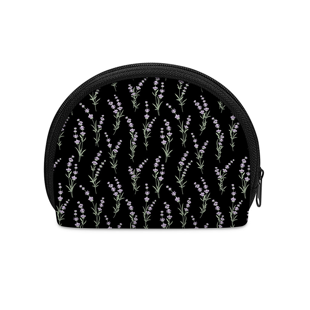 Lavender Flowers Pattern Print Coin Purse