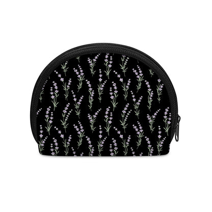 Lavender Flowers Pattern Print Coin Purse
