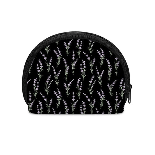Lavender Flowers Pattern Print Coin Purse
