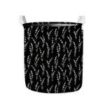 Lavender Flowers Pattern Print Collapsible Laundry Basket
