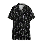 Lavender Flowers Pattern Print Cotton Hawaiian Shirt