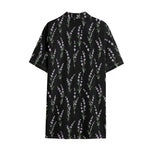Lavender Flowers Pattern Print Cotton Hawaiian Shirt