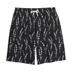 Lavender Flowers Pattern Print Cotton Shorts