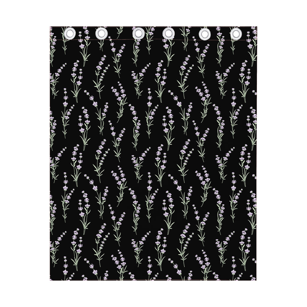 Lavender Flowers Pattern Print Curtain