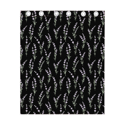 Lavender Flowers Pattern Print Curtain