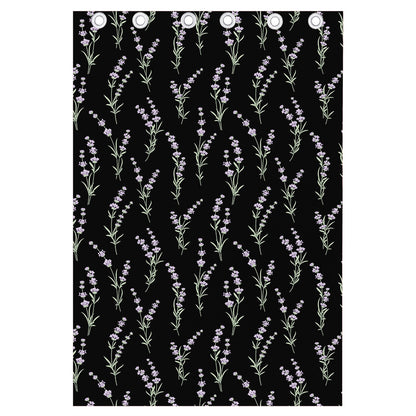 Lavender Flowers Pattern Print Curtain