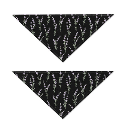 Lavender Flowers Pattern Print Dog Bandana