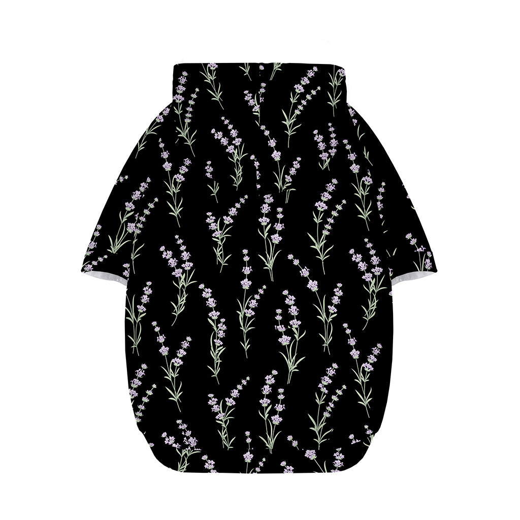 Lavender Flowers Pattern Print Dog Zip Up Hoodie