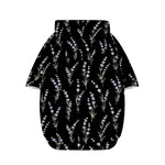 Lavender Flowers Pattern Print Dog Zip Up Hoodie