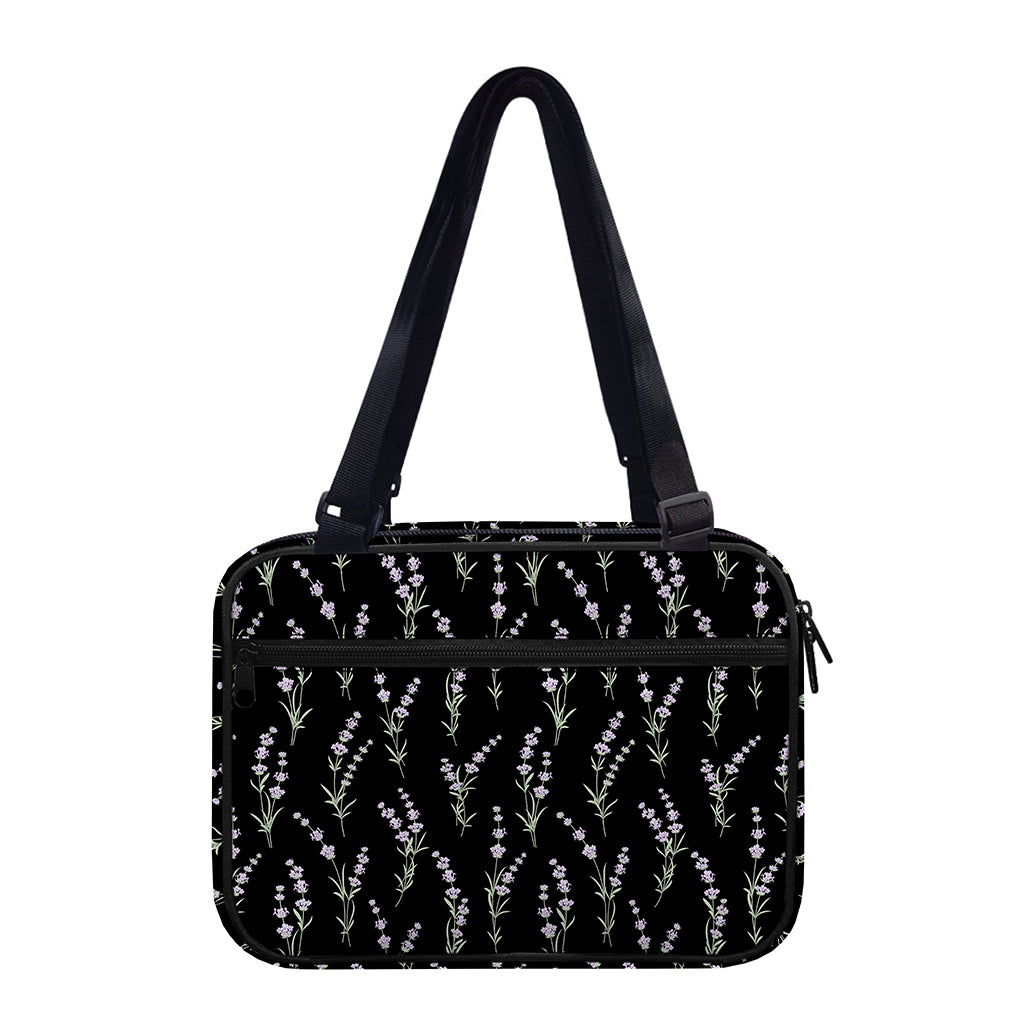 Lavender Flowers Pattern Print Double Strap Bible Bag