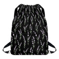 Lavender Flowers Pattern Print Drawstring Backpack