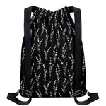 Lavender Flowers Pattern Print Drawstring Backpack