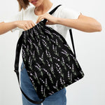 Lavender Flowers Pattern Print Drawstring Backpack