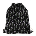 Lavender Flowers Pattern Print Drawstring Bag