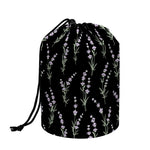 Lavender Flowers Pattern Print Drawstring Makeup Bag
