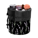 Lavender Flowers Pattern Print Drawstring Makeup Bag
