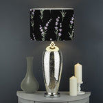 Lavender Flowers Pattern Print Drum Lamp Shade