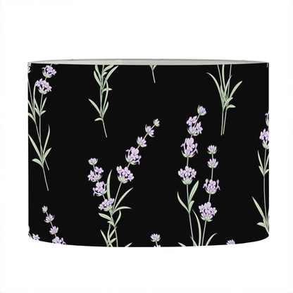 Lavender Flowers Pattern Print Drum Lamp Shade