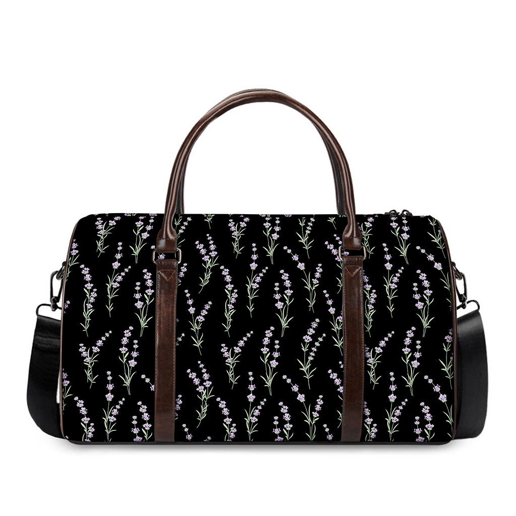 Lavender Flowers Pattern Print Duffle Bag