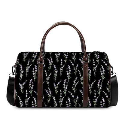 Lavender Flowers Pattern Print Duffle Bag