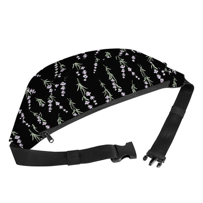 Lavender Flowers Pattern Print Fanny Pack