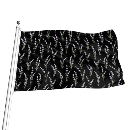 Lavender Flowers Pattern Print Flag