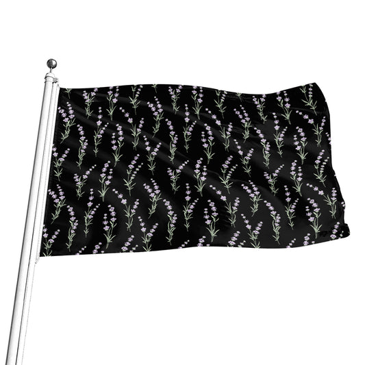 Lavender Flowers Pattern Print Flag