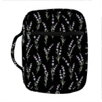 Lavender Flowers Pattern Print Front Pocket Bible Bag