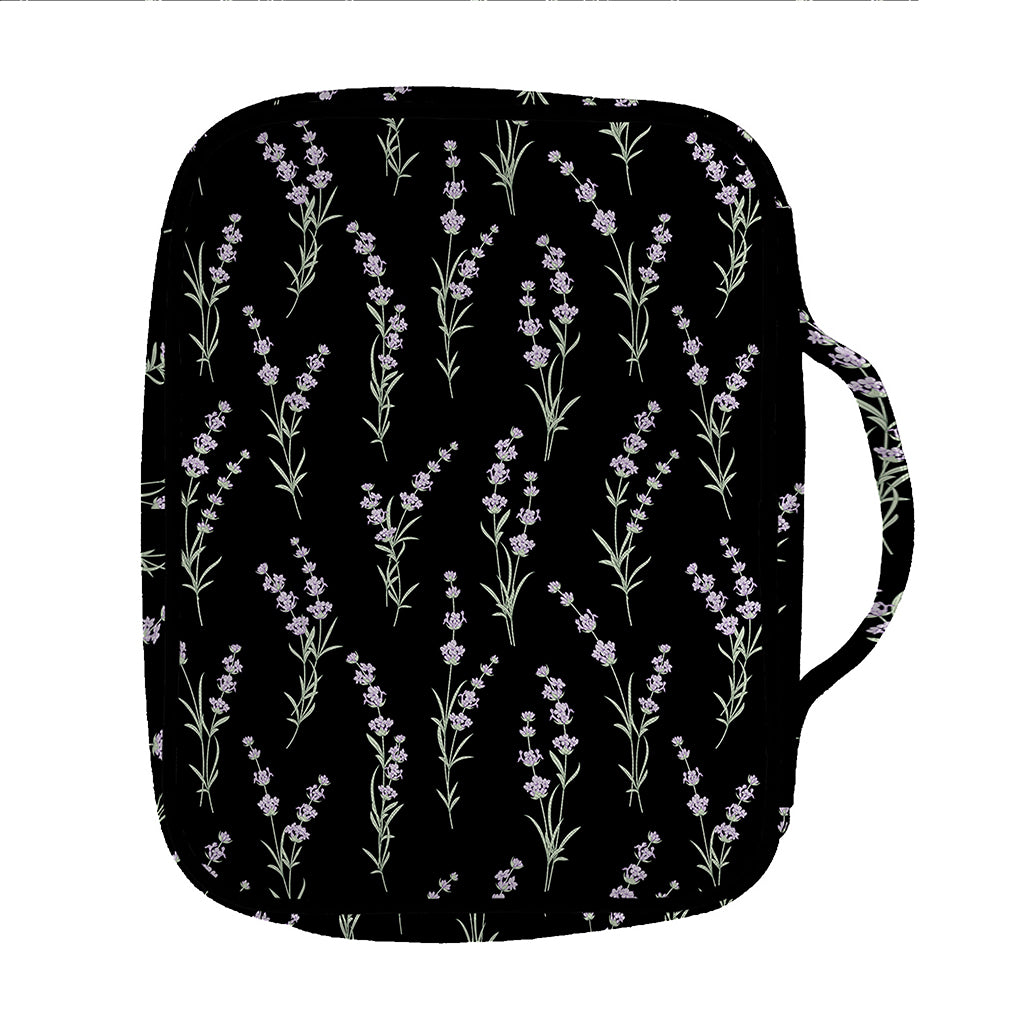 Lavender Flowers Pattern Print Front Pocket Bible Bag