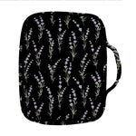 Lavender Flowers Pattern Print Front Pocket Bible Bag