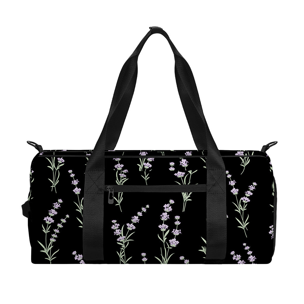 Lavender Flowers Pattern Print Gym Bag