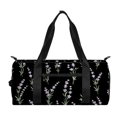 Lavender Flowers Pattern Print Gym Bag