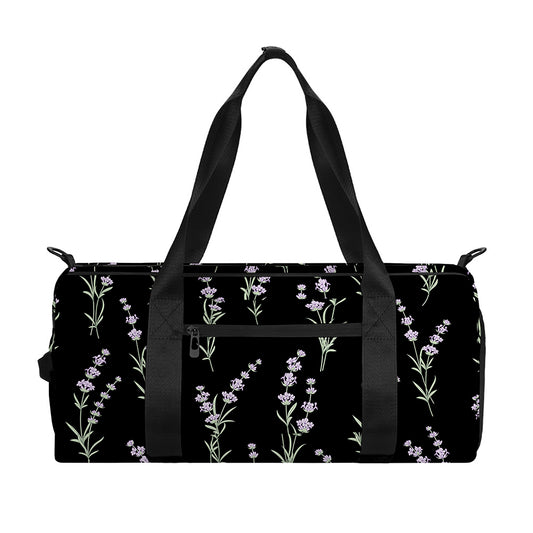 Lavender Flowers Pattern Print Gym Bag