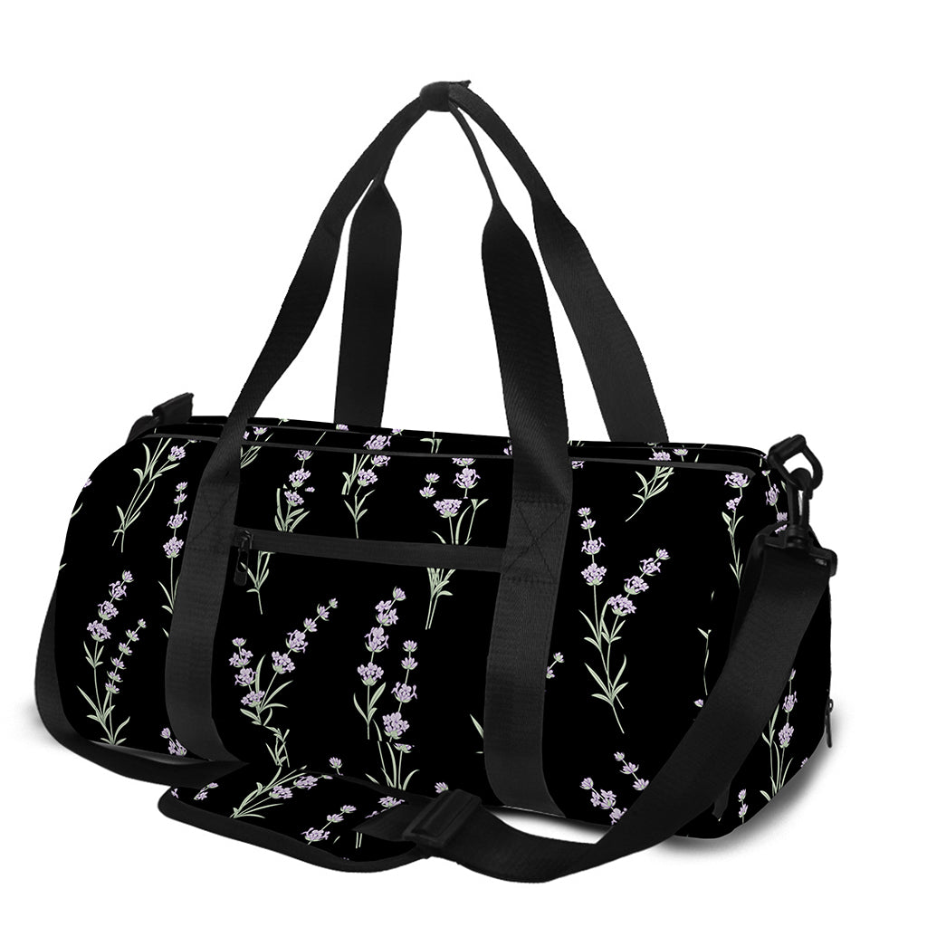 Lavender Flowers Pattern Print Gym Bag