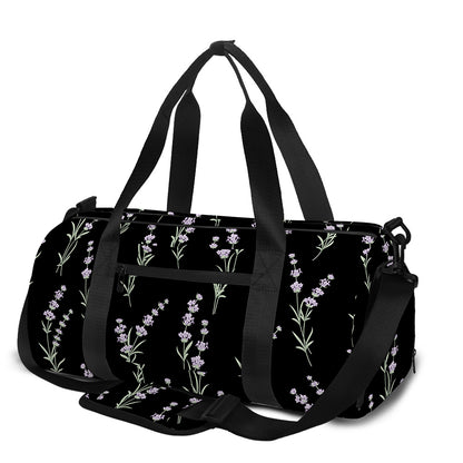 Lavender Flowers Pattern Print Gym Bag