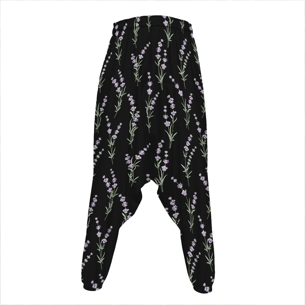 Lavender Flowers Pattern Print Hammer Pants