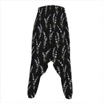 Lavender Flowers Pattern Print Hammer Pants