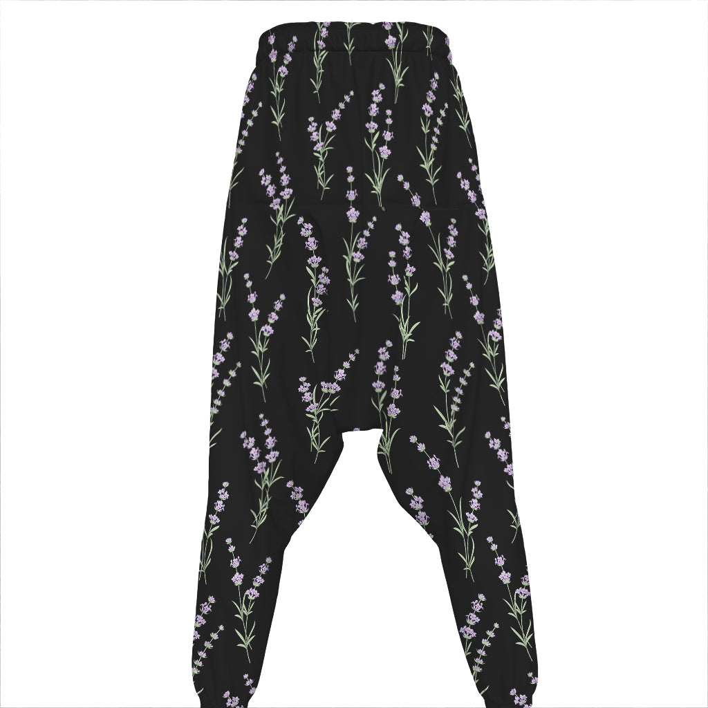 Lavender Flowers Pattern Print Hammer Pants