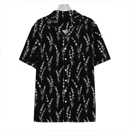 Lavender Flowers Pattern Print Hawaiian Shirt