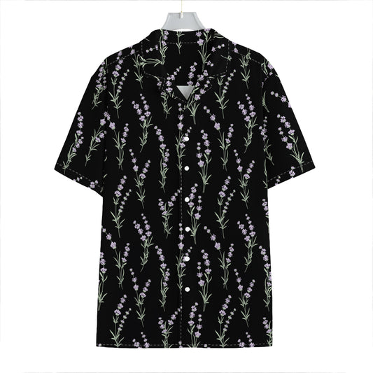 Lavender Flowers Pattern Print Hawaiian Shirt