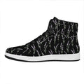 Lavender Flowers Pattern Print High Top Leather Sneakers