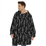 Lavender Flowers Pattern Print Hoodie Blanket