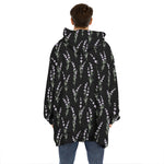 Lavender Flowers Pattern Print Hoodie Blanket