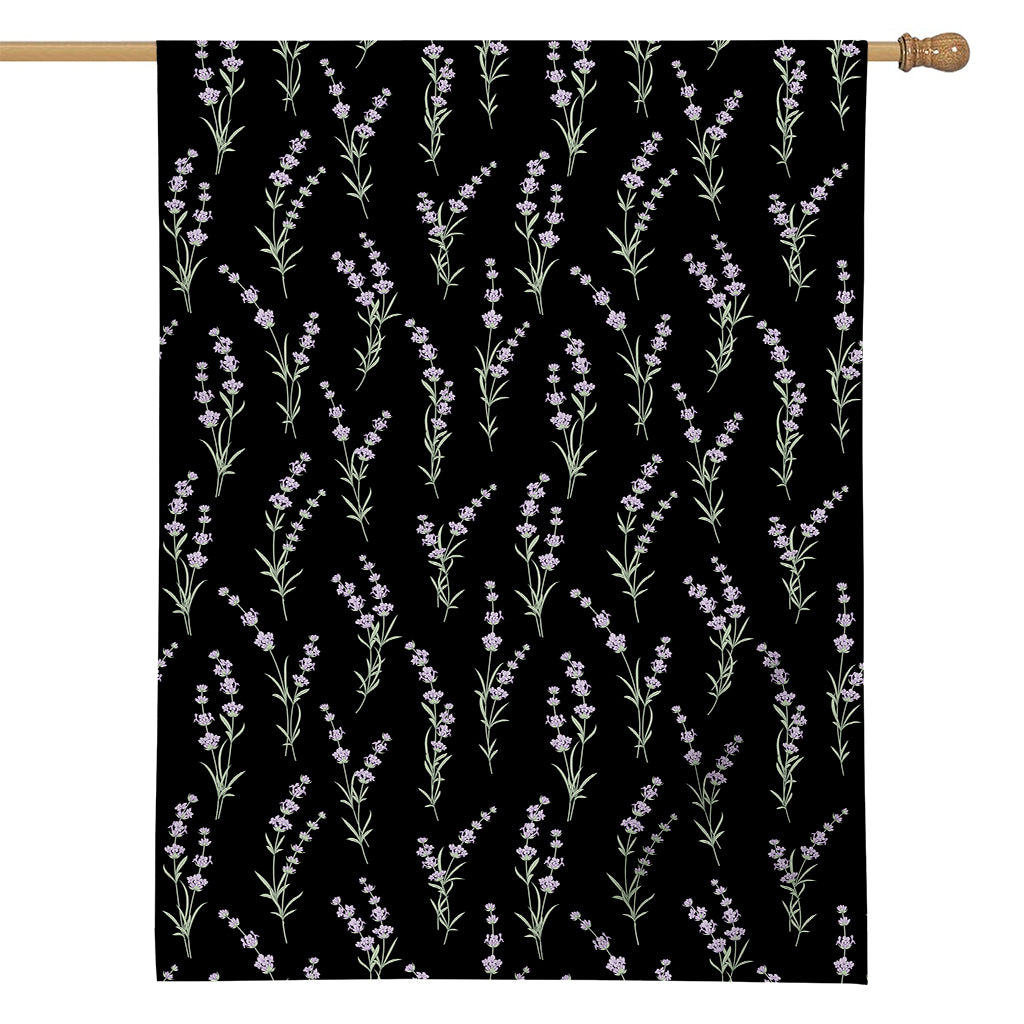Lavender Flowers Pattern Print House Flag