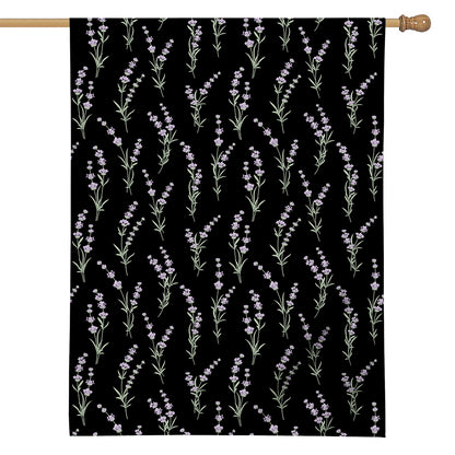 Lavender Flowers Pattern Print House Flag
